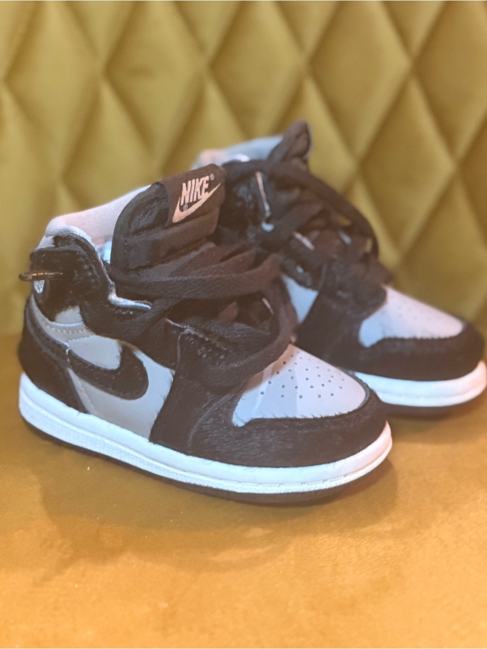 Nike Kids Black and White Mid-Top Fur Sneakers